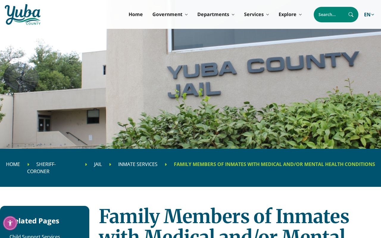 Yuba County jail release pickup guidance for recent release checks