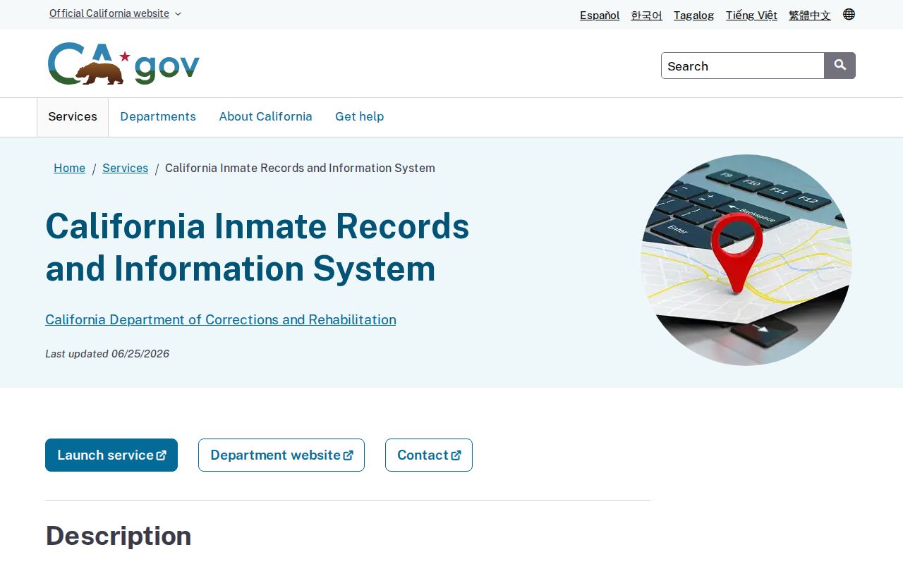 Yuba County projected release date research using California CIRIS field description